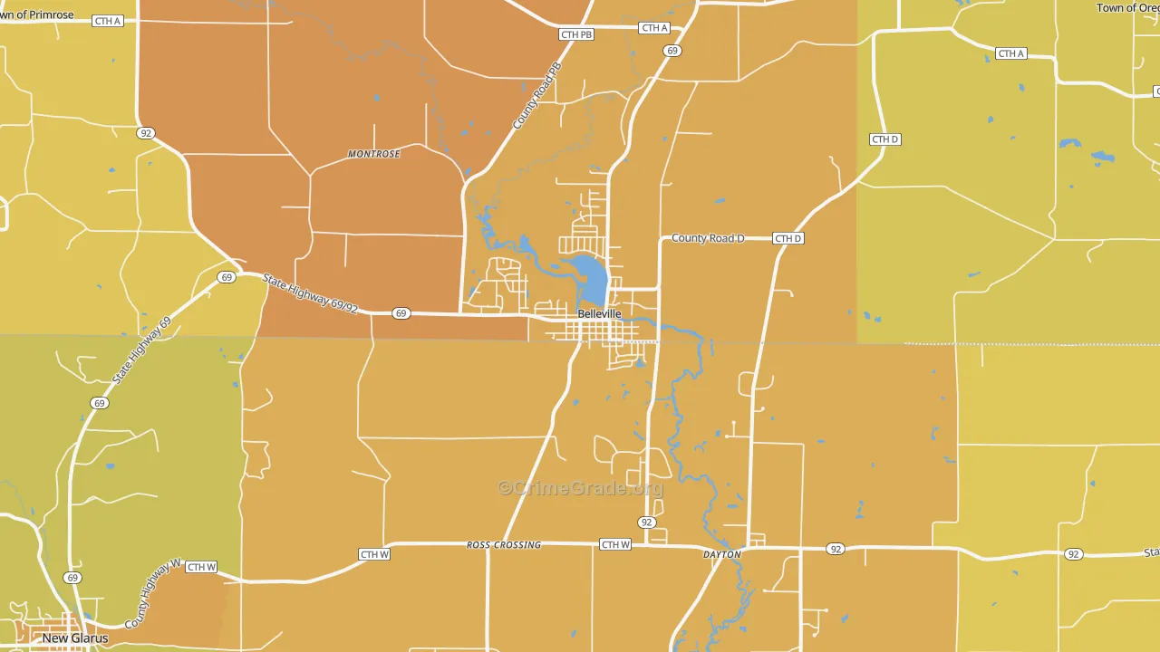 53508, WI Map of Vehicle Theft Rates