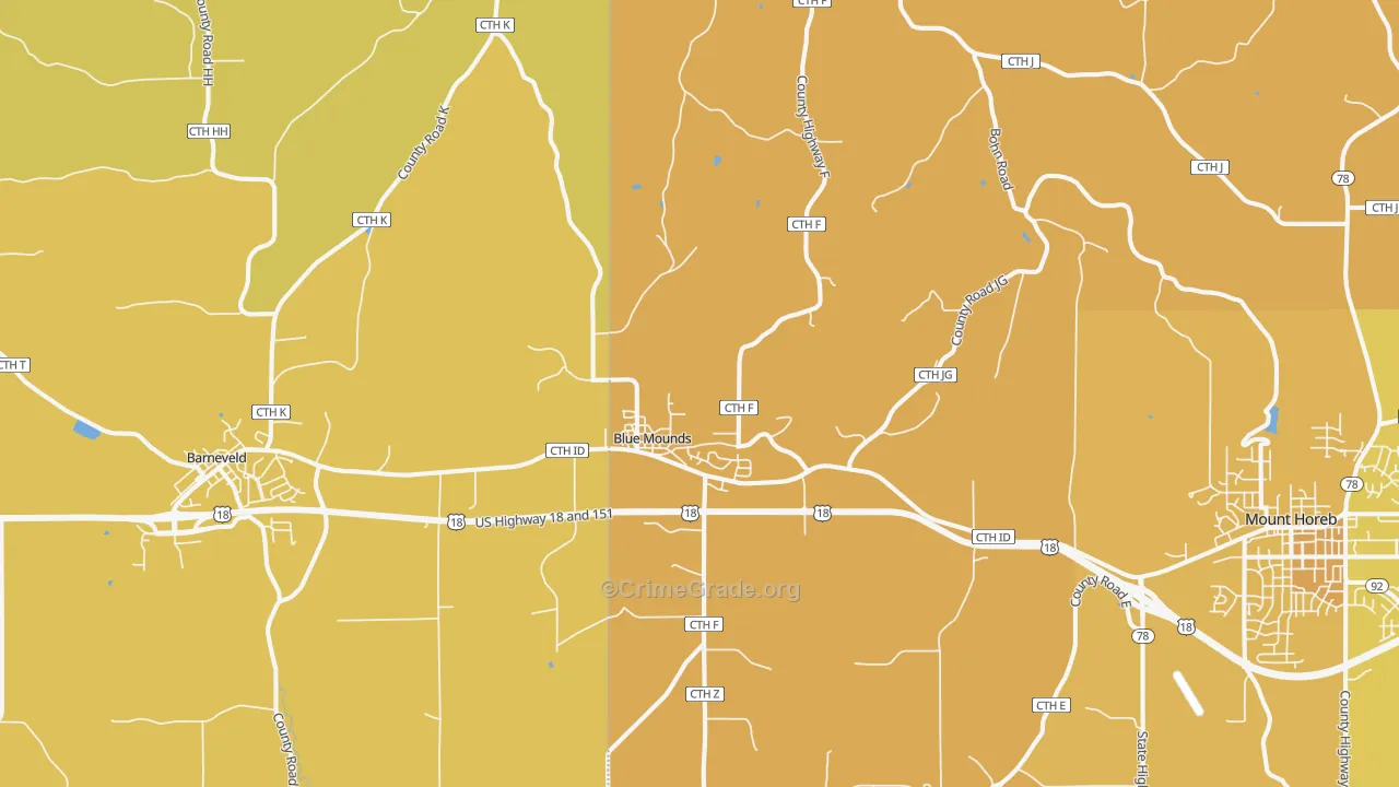53517, WI Map of Vehicle Theft Rates