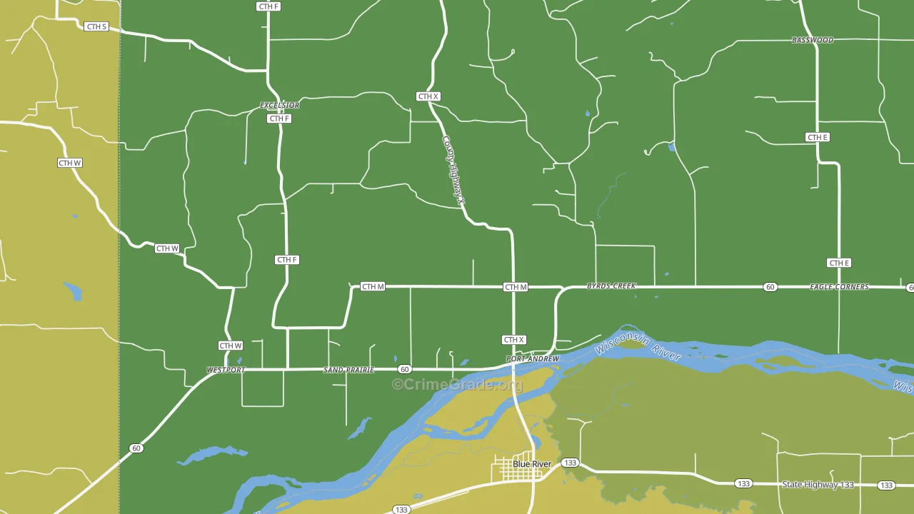 53518, WI Map of Vehicle Theft Rates