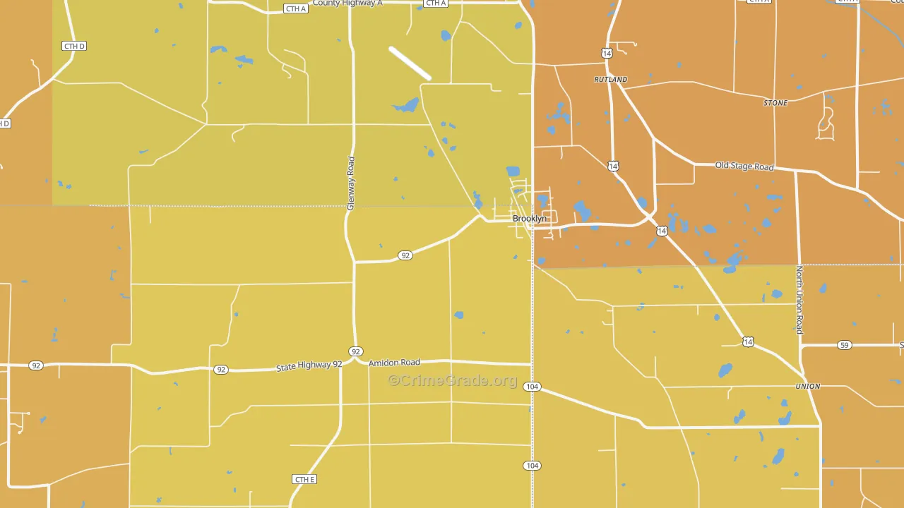 53521, WI Map of Vehicle Theft Rates