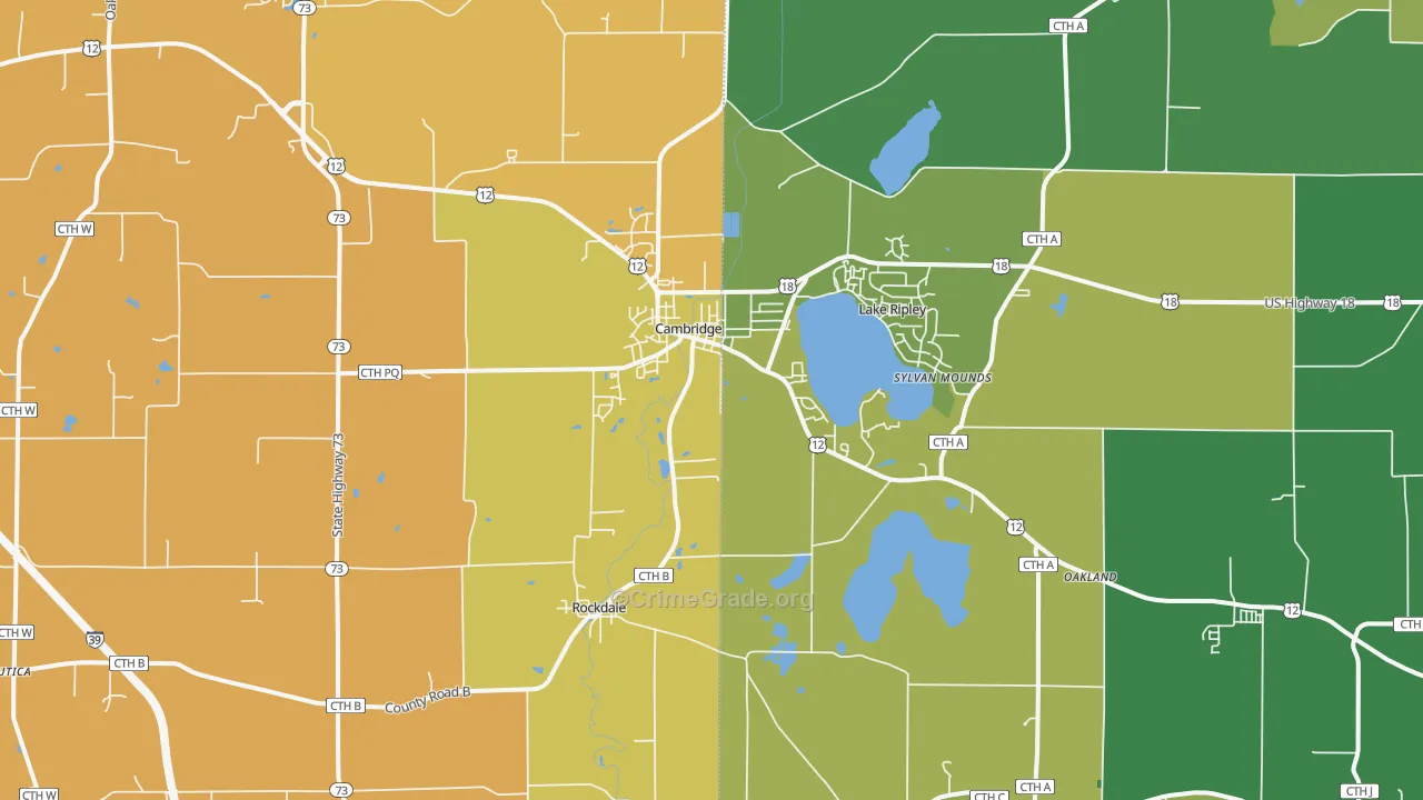 53523, WI Map of Vehicle Theft Rates