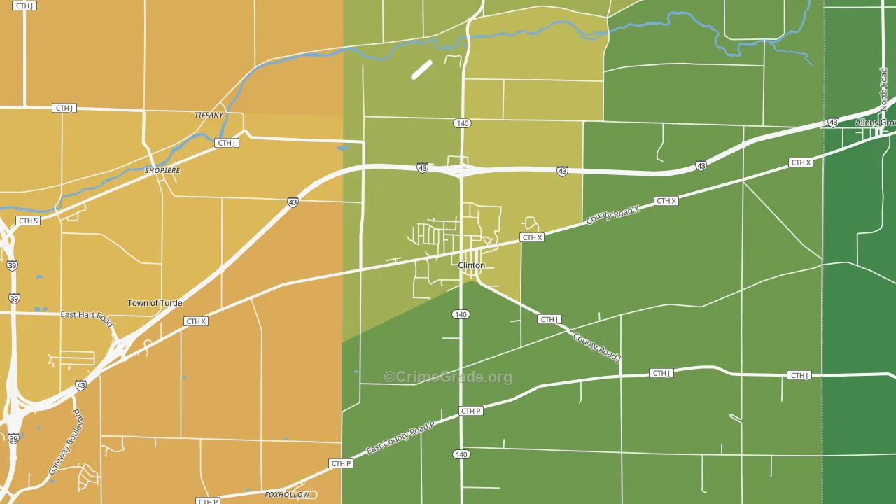 53525, WI Map of Vehicle Theft Rates