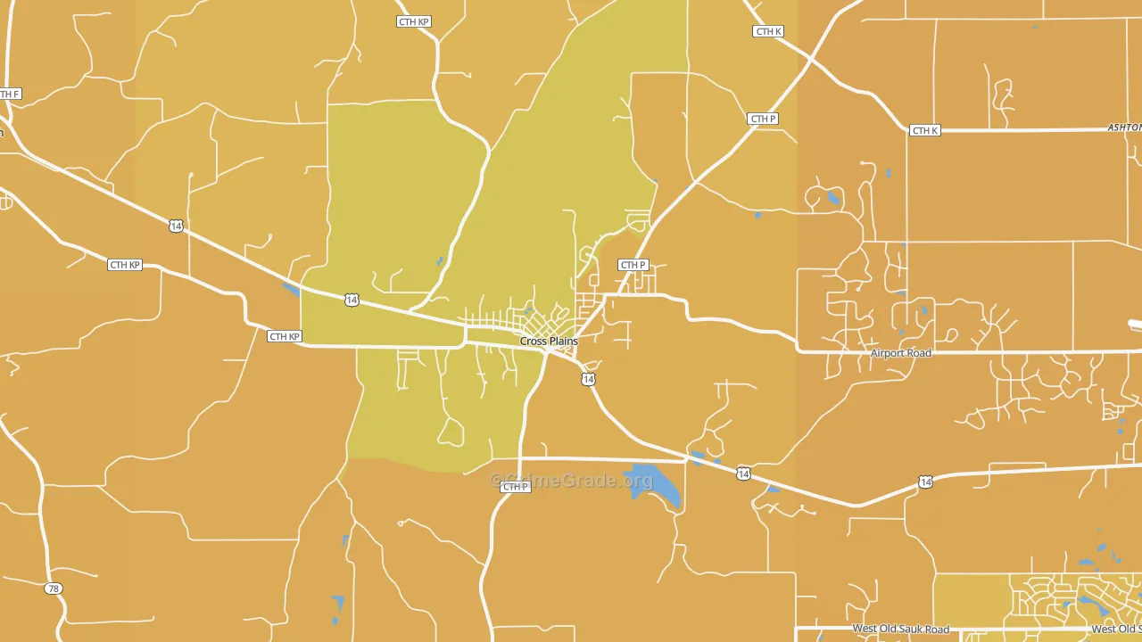 53528, WI Map of Vehicle Theft Rates