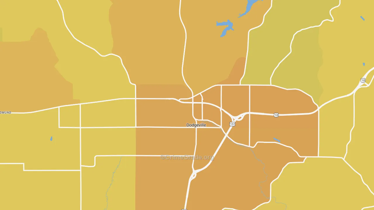 53533, WI Map of Vehicle Theft Rates