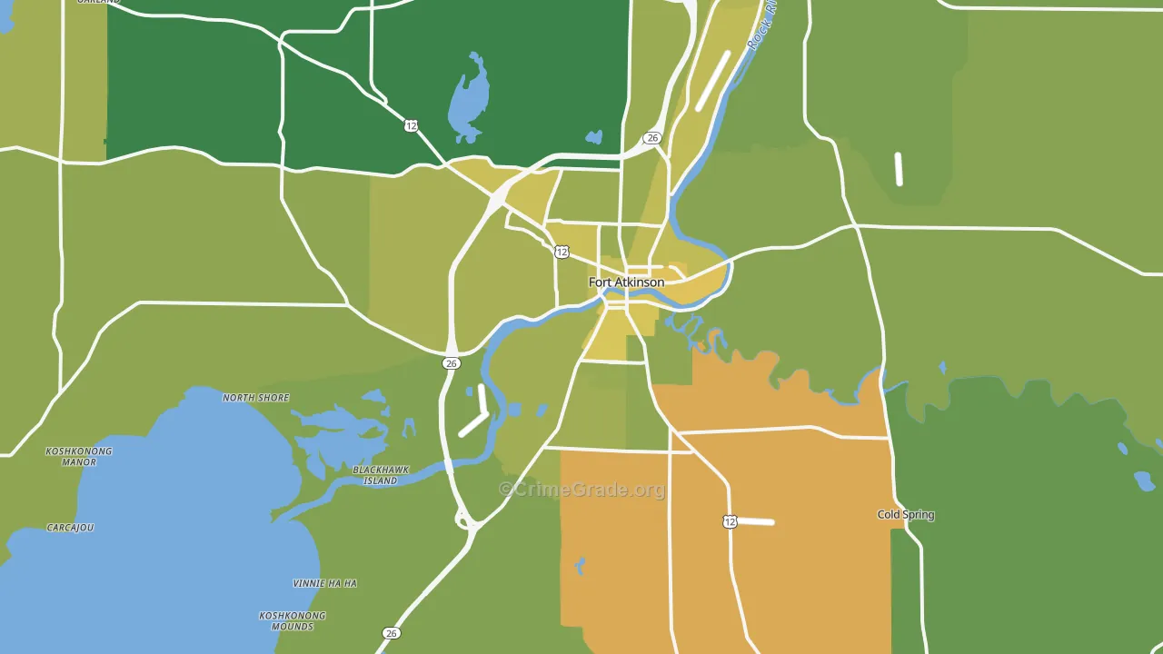 53538, WI Map of Vehicle Theft Rates