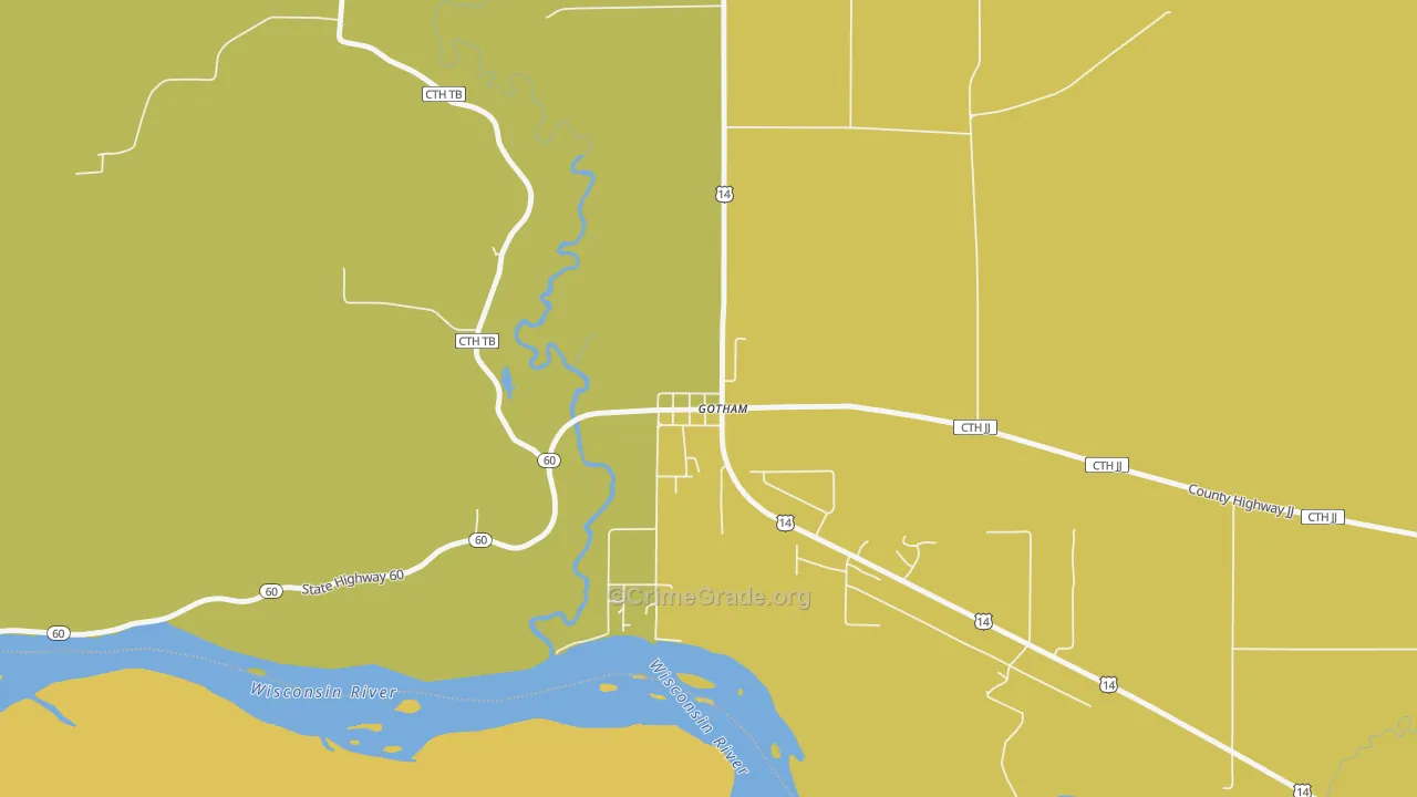 53540, WI Map of Vehicle Theft Rates