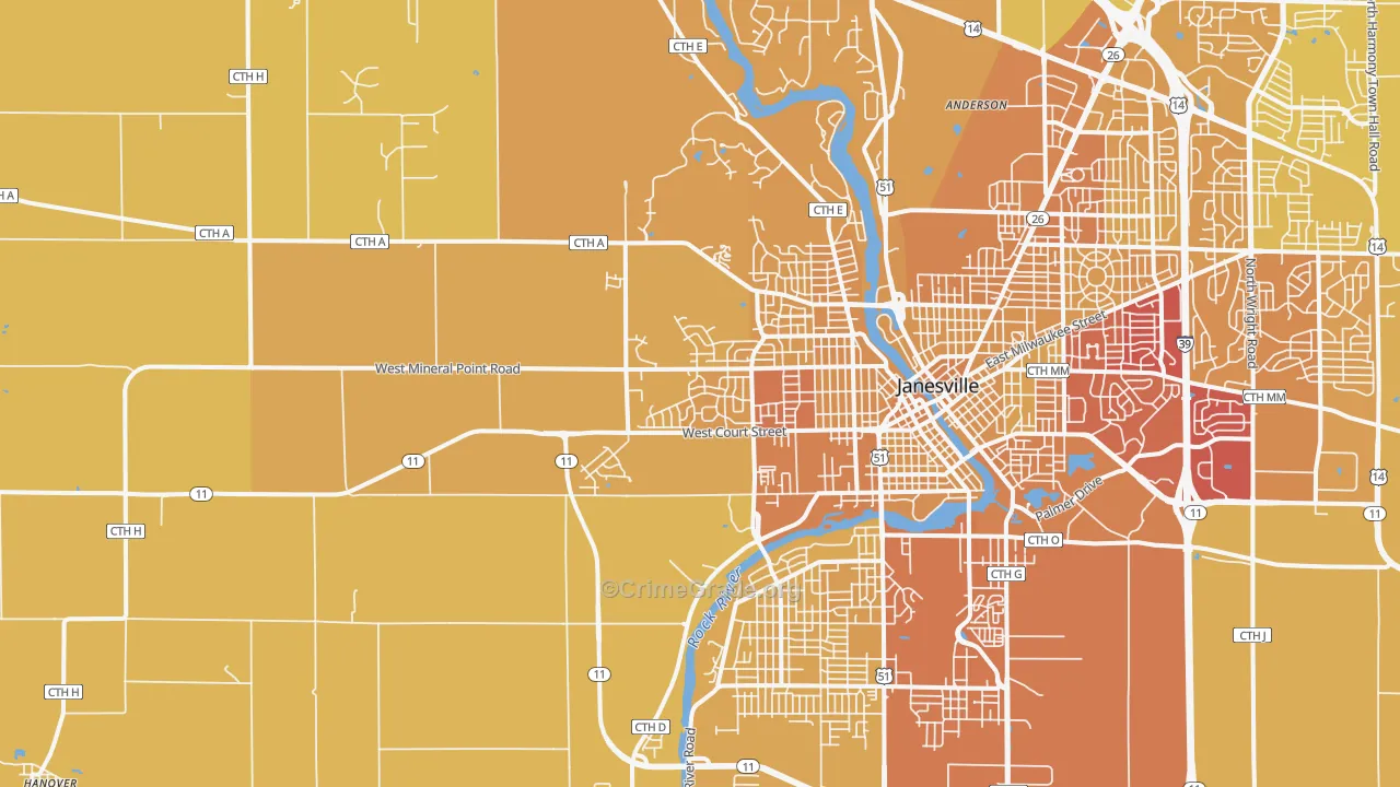 53548, WI Map of Vehicle Theft Rates