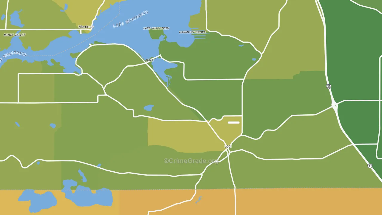 53555, WI Map of Vehicle Theft Rates