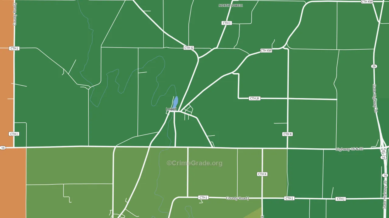 53557, WI Map of Vehicle Theft Rates