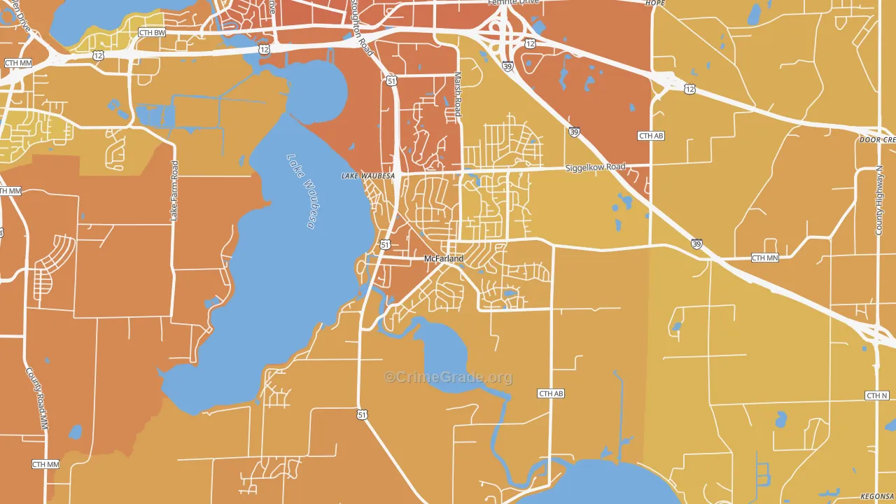 53558, WI Map of Vehicle Theft Rates