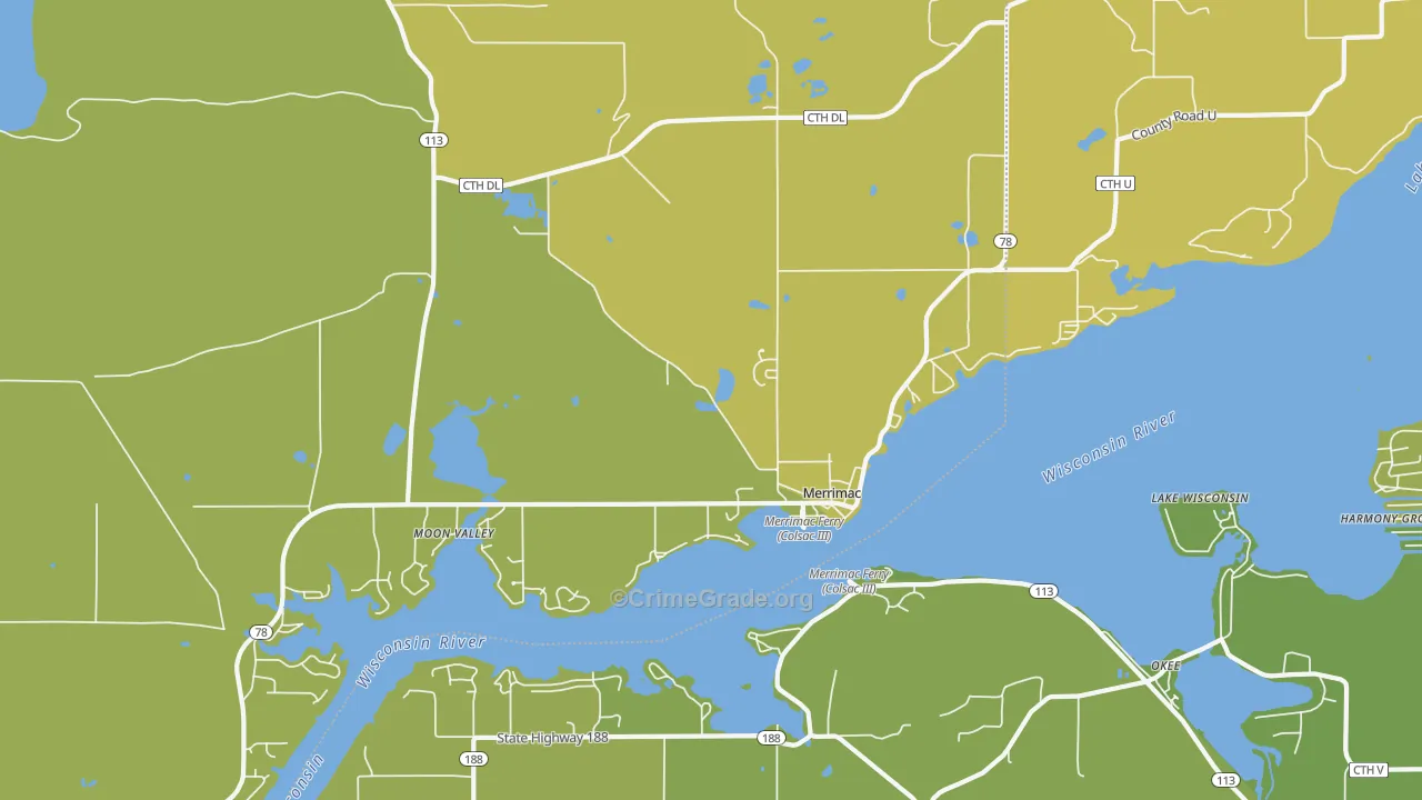 53561, WI Map of Vehicle Theft Rates