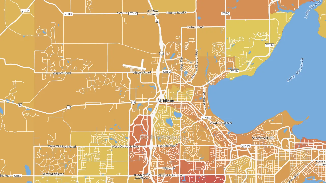53562, WI Map of Vehicle Theft Rates