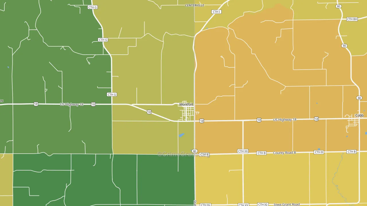53569, WI Map of Vehicle Theft Rates