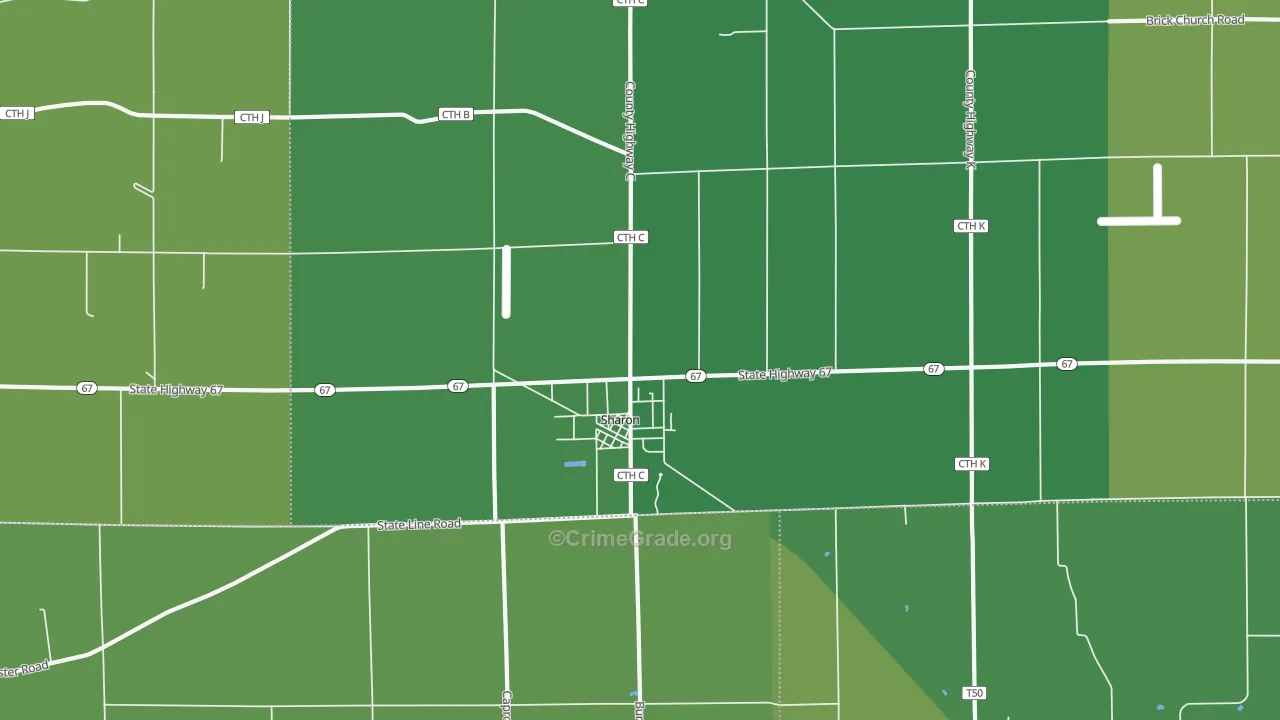 53585, WI Map of Vehicle Theft Rates