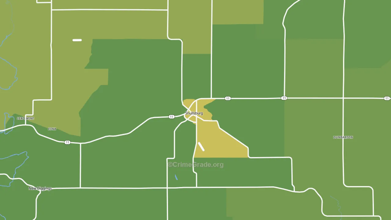 53586, WI Map of Vehicle Theft Rates