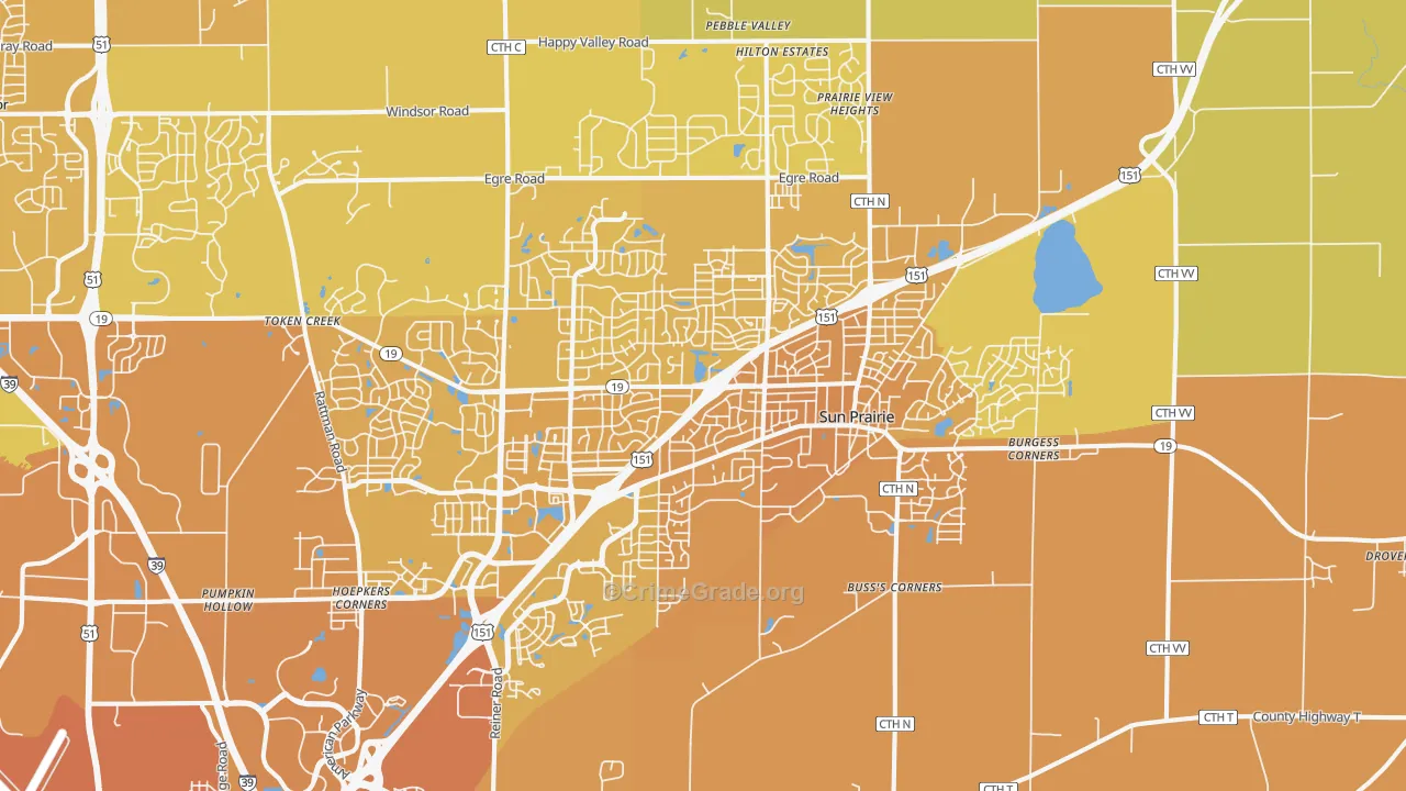 53590, WI Map of Vehicle Theft Rates