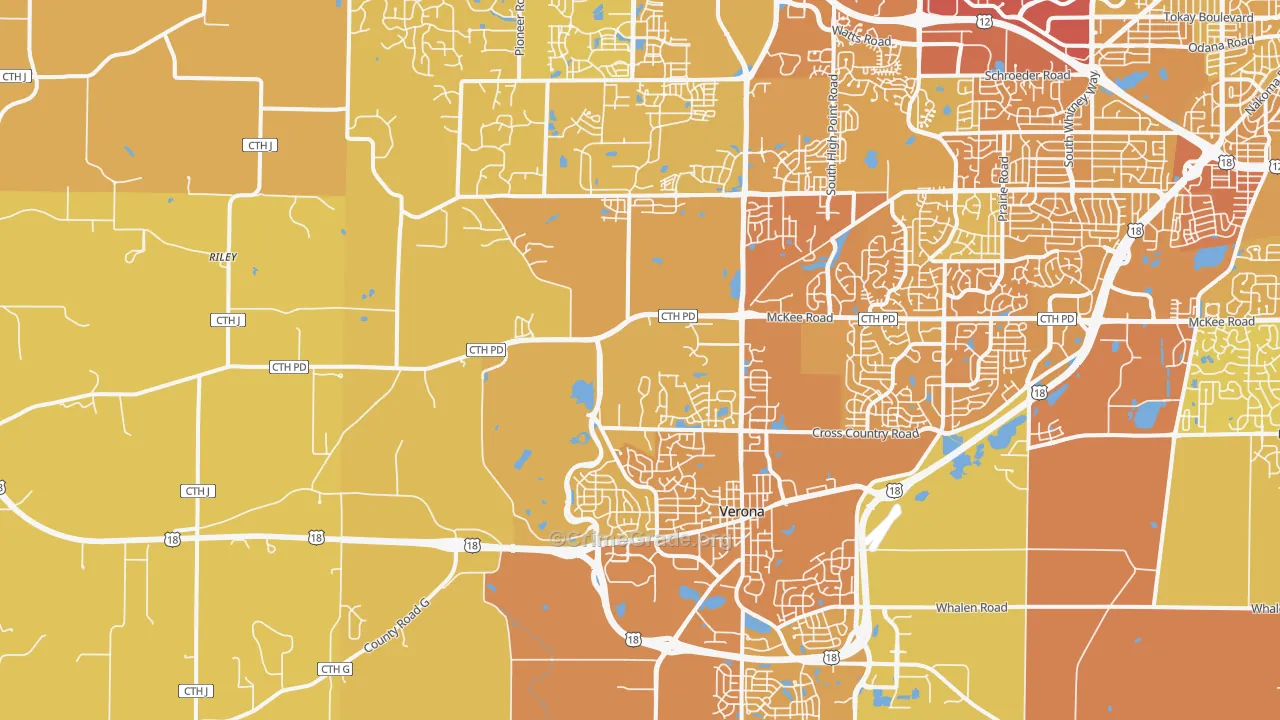 53593, WI Map of Vehicle Theft Rates