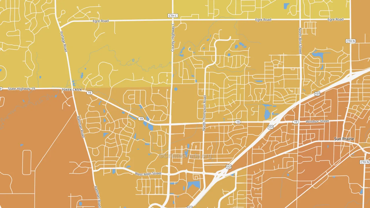 53596, WI Map of Vehicle Theft Rates