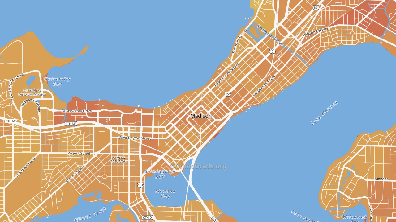 53703, WI Map of Vehicle Theft Rates