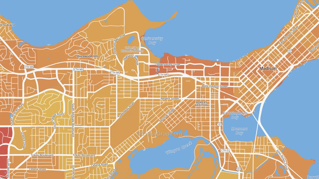 53726, WI Map of Vehicle Theft Rates