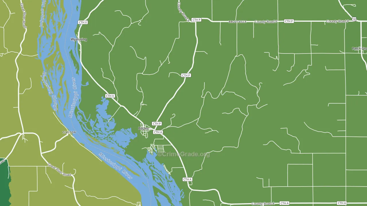 53801, WI Map of Vehicle Theft Rates