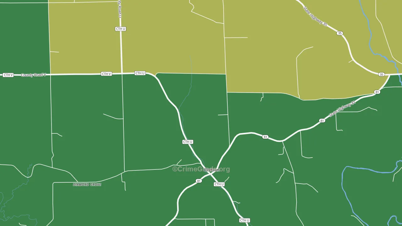 53802, WI Map of Vehicle Theft Rates