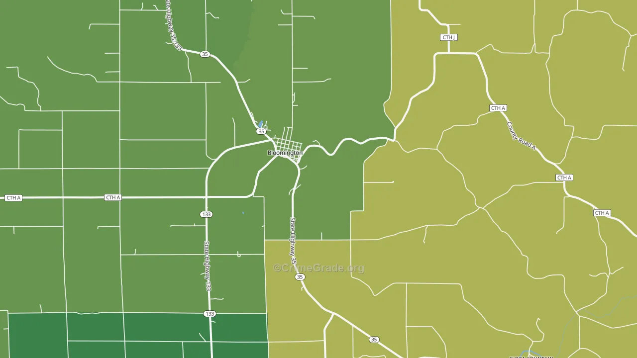 53804, WI Map of Vehicle Theft Rates