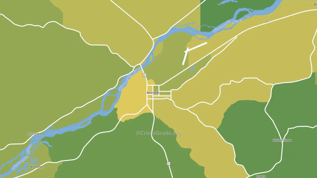 53805, WI Map of Vehicle Theft Rates