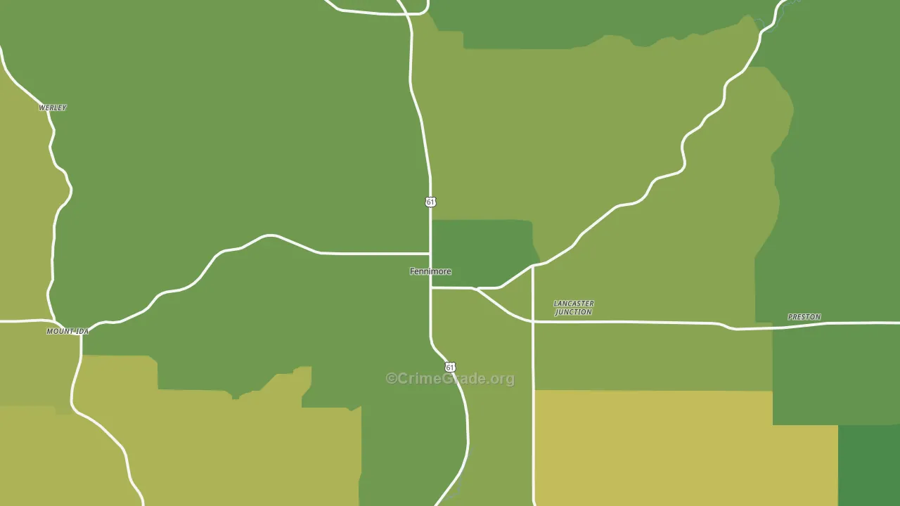 53809, WI Map of Vehicle Theft Rates
