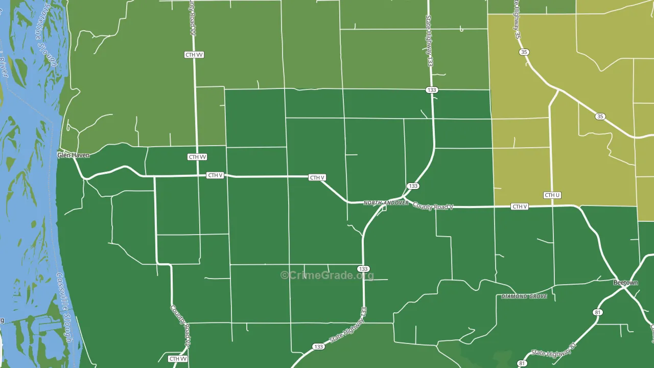 53810, WI Map of Vehicle Theft Rates