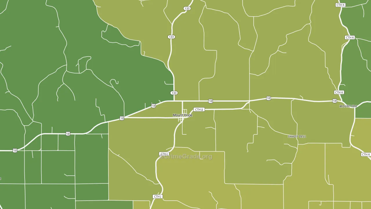 53816, WI Map of Vehicle Theft Rates