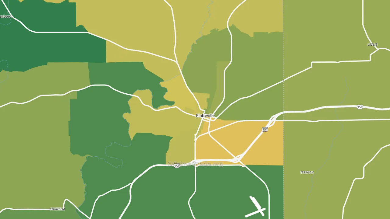 53818, WI Map of Vehicle Theft Rates