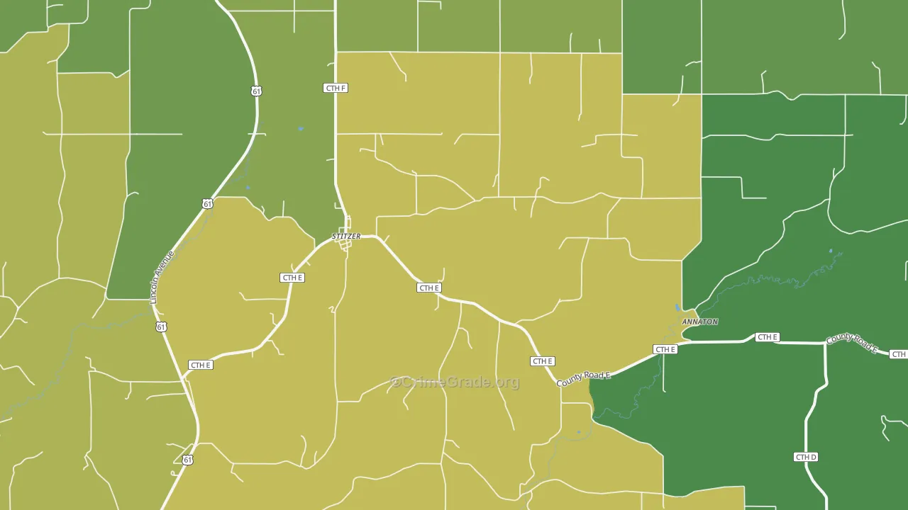 53825, WI Map of Vehicle Theft Rates