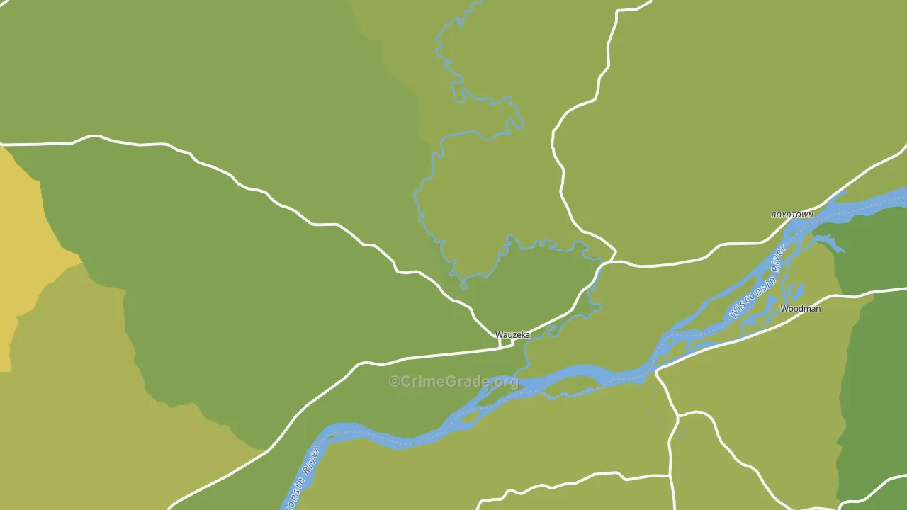 53826, WI Map of Vehicle Theft Rates