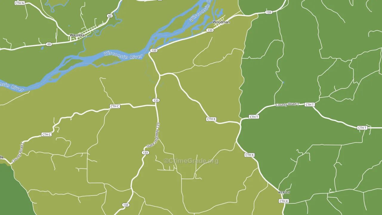 53827, WI Map of Vehicle Theft Rates