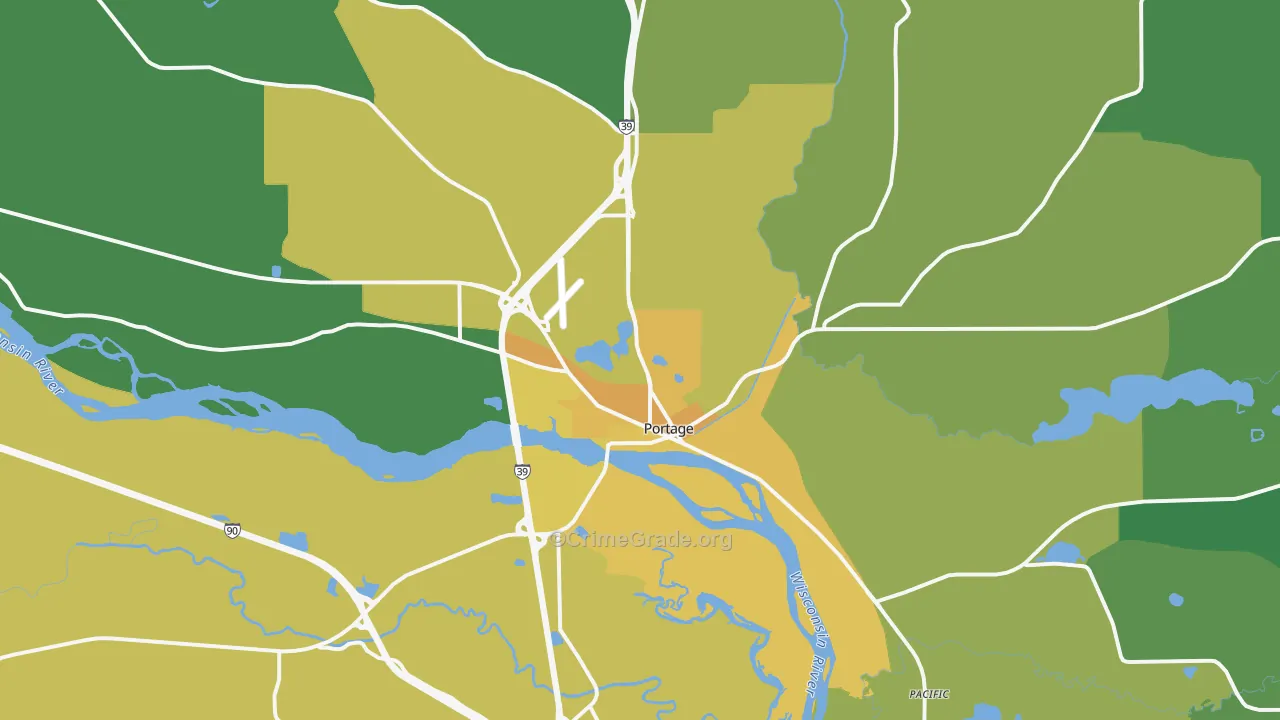 53901, WI Map of Vehicle Theft Rates