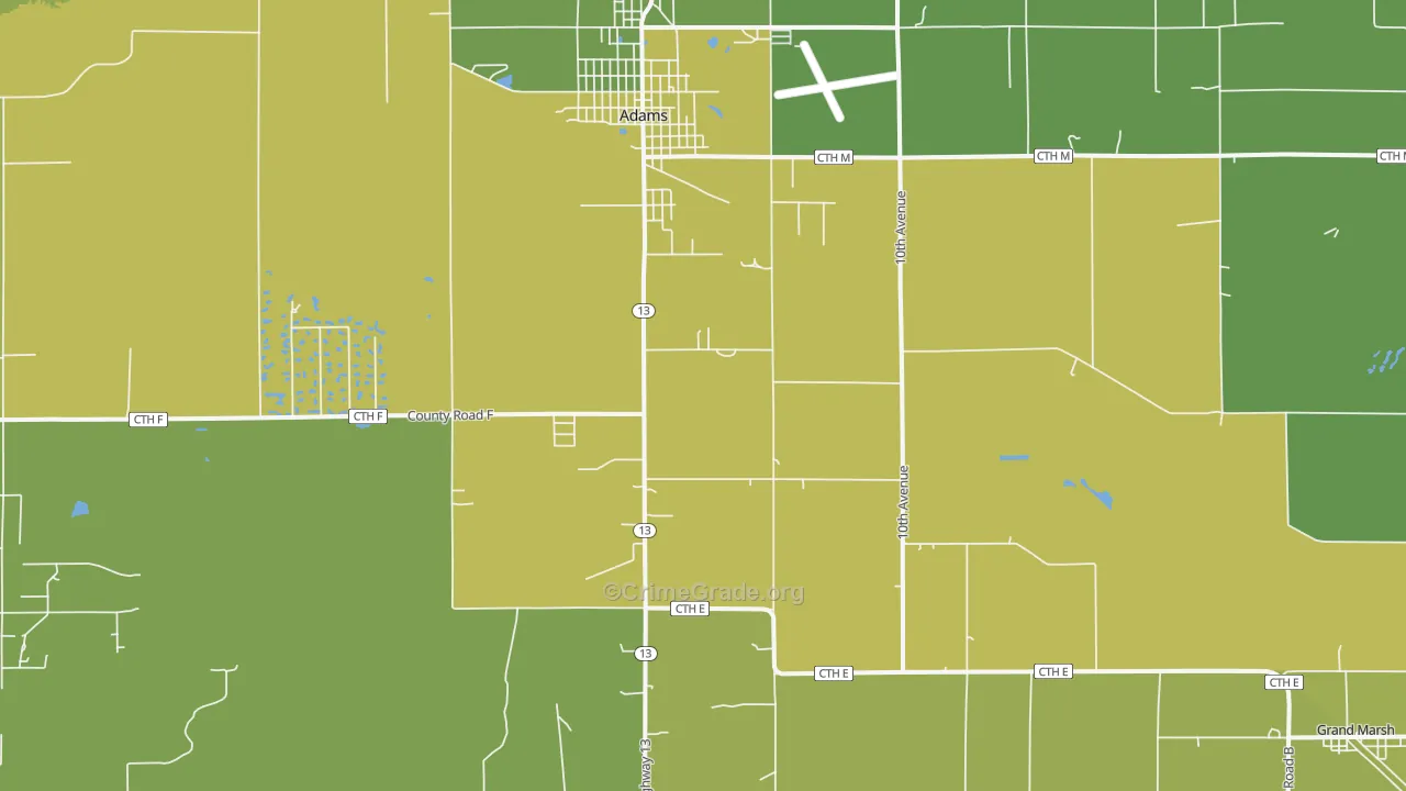 53910, WI Map of Vehicle Theft Rates