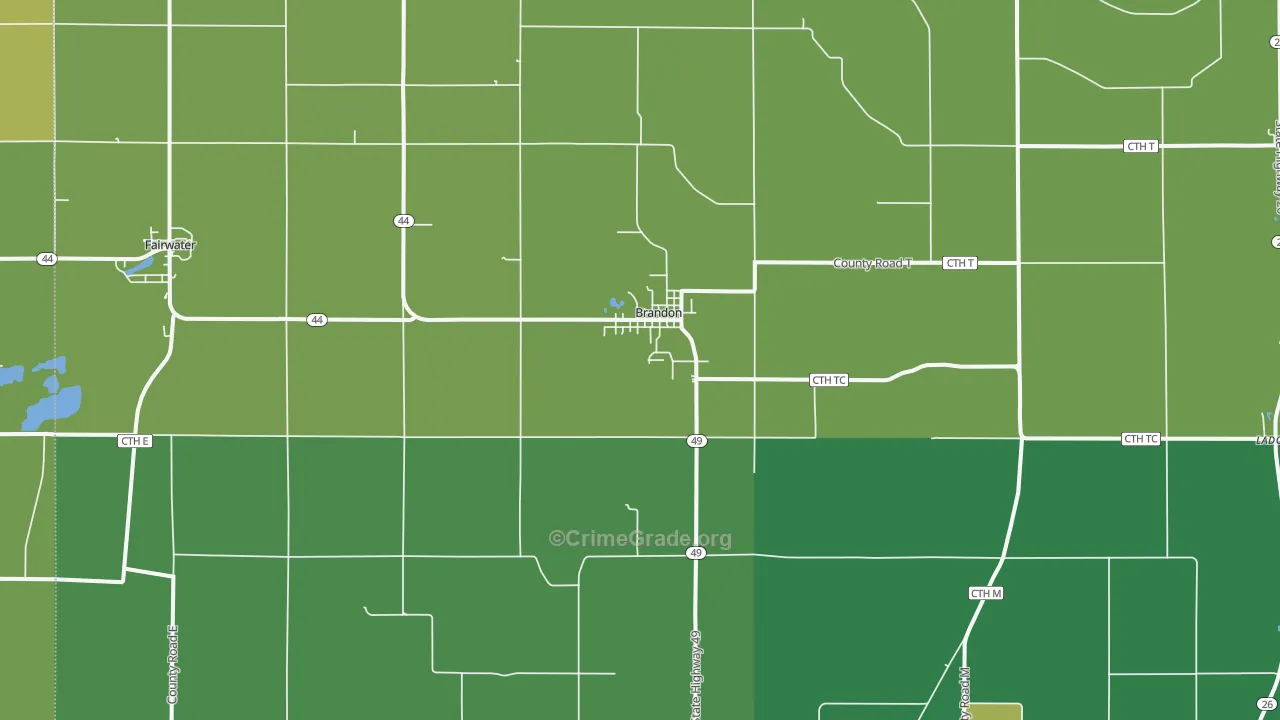 53919, WI Map of Vehicle Theft Rates
