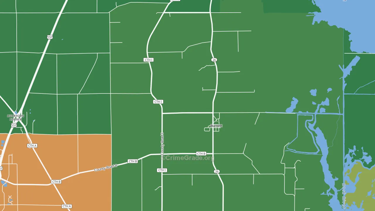 53922, WI Map of Vehicle Theft Rates