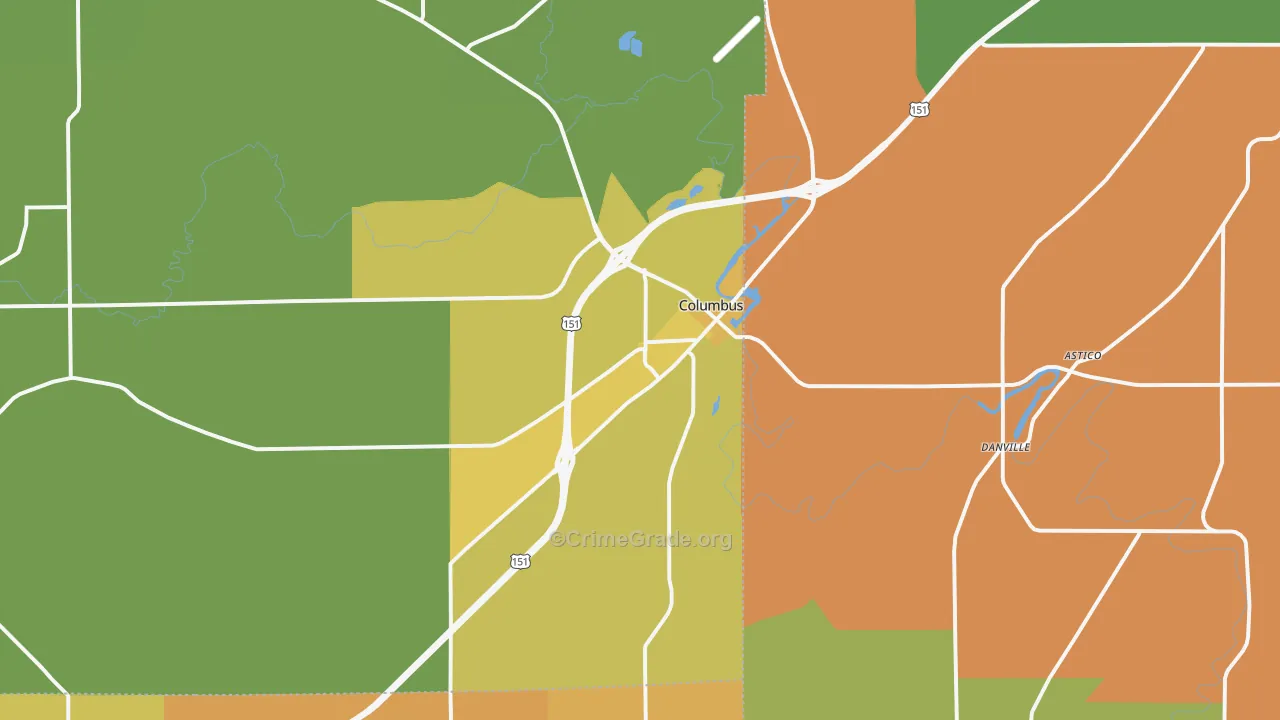 53925, WI Map of Vehicle Theft Rates