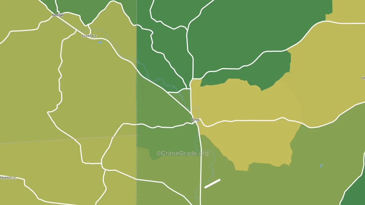 53929, WI Map of Vehicle Theft Rates