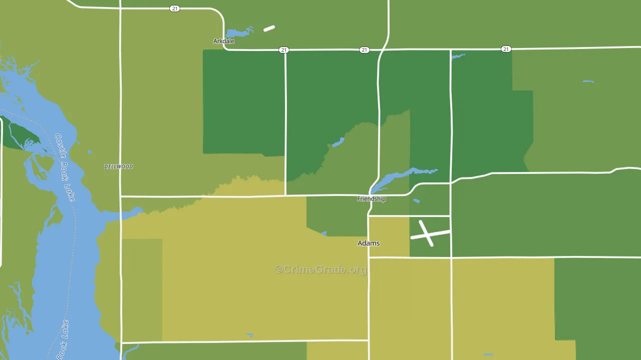 53934, WI Map of Vehicle Theft Rates