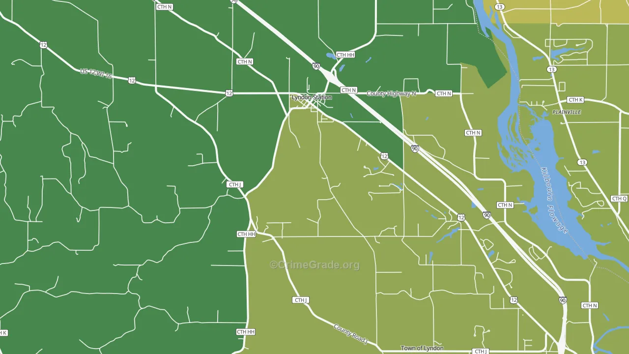53944, WI Map of Vehicle Theft Rates