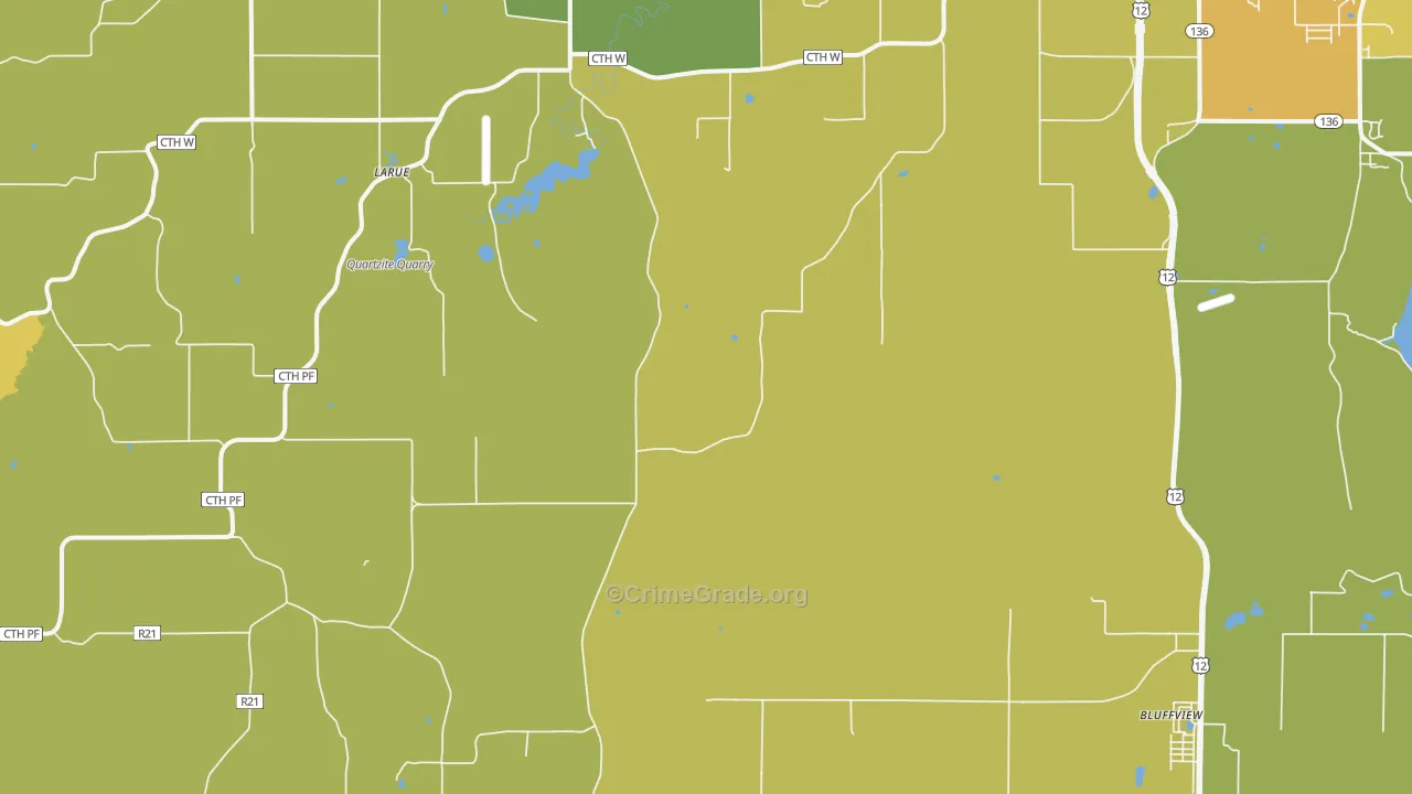 53951, WI Map of Vehicle Theft Rates