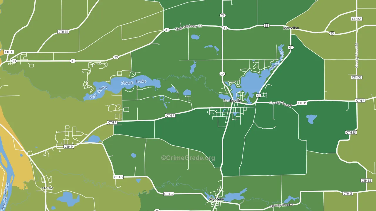 53954, WI Map of Vehicle Theft Rates