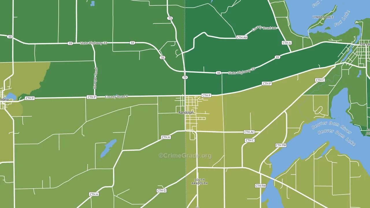 53956, WI Map of Vehicle Theft Rates