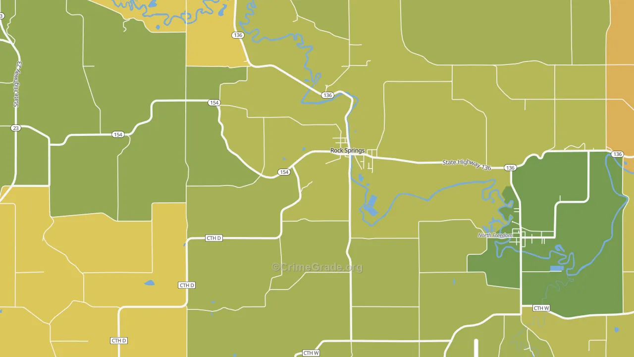 53961, WI Map of Vehicle Theft Rates