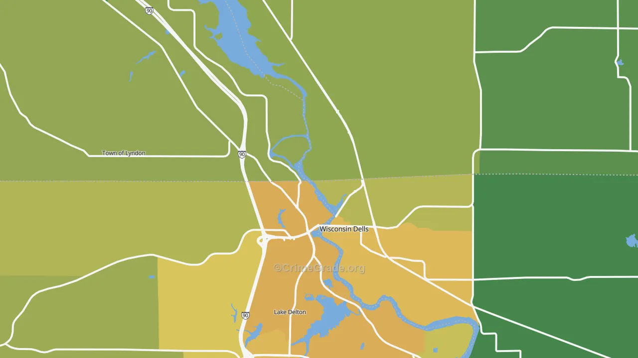 53965, WI Map of Vehicle Theft Rates