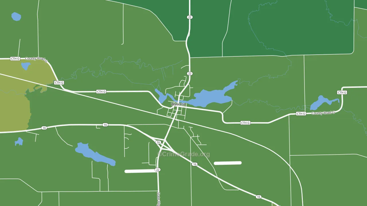 53969, WI Map of Vehicle Theft Rates