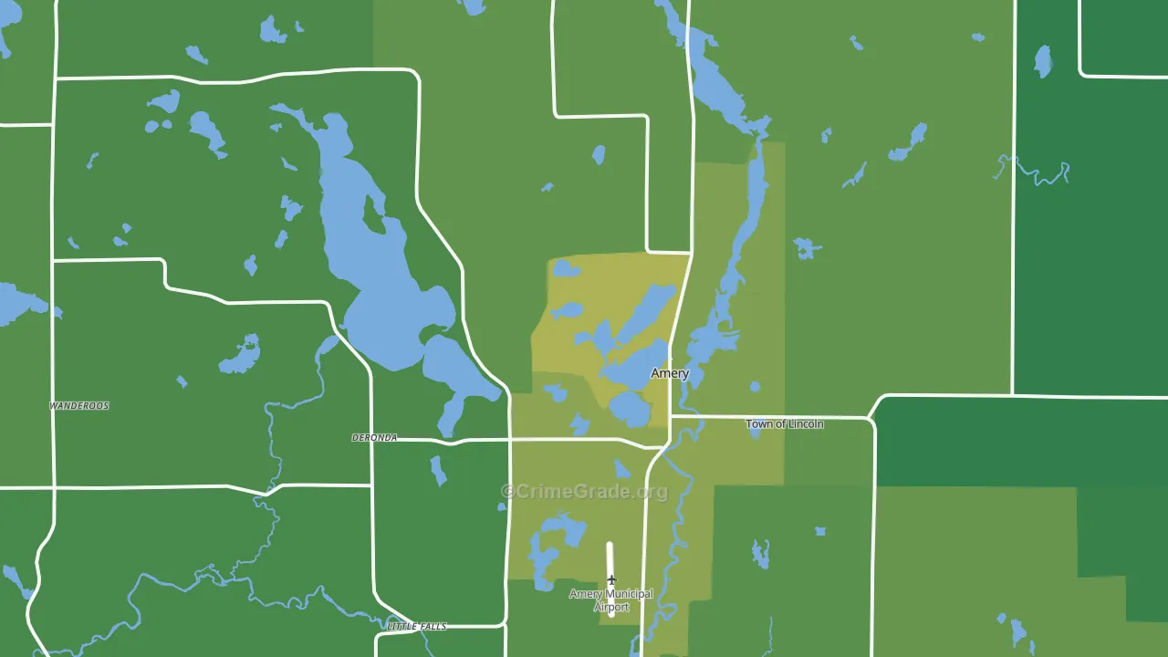 54001, WI Map of Vehicle Theft Rates
